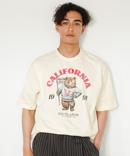 BAYFLOW(ベイフロー)の「レトロスポーツアニマルTEE(Tシャツ/カットソー・メンズ・チャコール/ピンク/オフホワイト/ブラウン・MEDIUM/LARGE)」の2枚目の写真