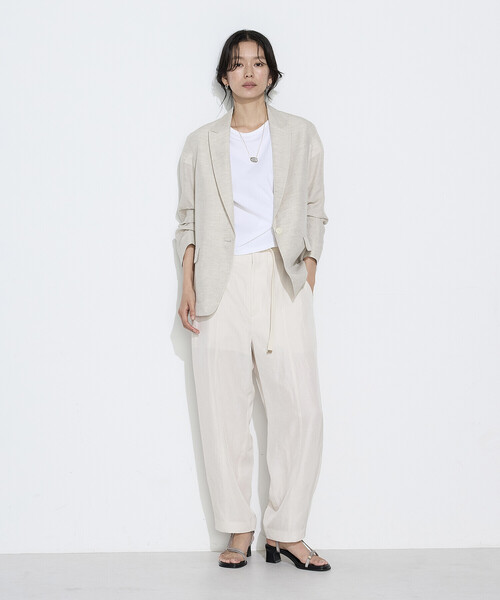K.T KIYOKO TAKASE(キヨコタカセ)の「〔 TALLサイズ 〕 コットン強撚ポンチ デザインタックシャツ(Tシャツ/カットソー・レディース・シャンパン/ホワイト/ブラウン/サックスブルー・15号/13号)」の5枚目の写真