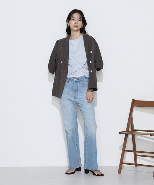 K.T KIYOKO TAKASE(キヨコタカセ)の「〔 TALLサイズ 〕 コットン強撚ポンチ デザインタックシャツ(Tシャツ/カットソー・レディース・シャンパン/ホワイト/ブラウン/サックスブルー・15号/13号)」の17枚目の写真