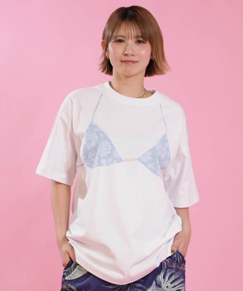 Hula Lani(フララニ)の「HULALANI/フララニ レディース 半袖 Tシャツ ビキニプリント 263HU2ST931(Tシャツ/カットソー・レディース・ホワイト×ピンク/ホワイト×ブルー・FREE)」の4枚目の写真