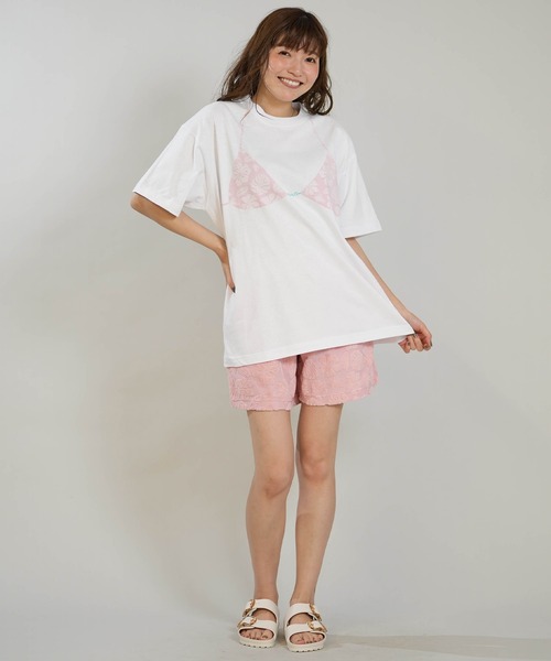 Hula Lani(フララニ)の「HULALANI/フララニ レディース 半袖 Tシャツ ビキニプリント 263HU2ST931(Tシャツ/カットソー・レディース・ホワイト×ピンク/ホワイト×ブルー・FREE)」の12枚目の写真
