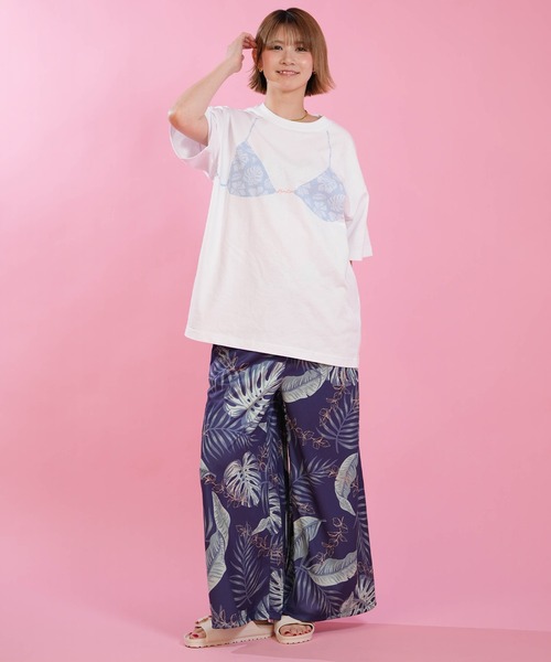 Hula Lani(フララニ)の「HULALANI/フララニ レディース 半袖 Tシャツ ビキニプリント 263HU2ST931(Tシャツ/カットソー・レディース・ホワイト×ピンク/ホワイト×ブルー・FREE)」の6枚目の写真