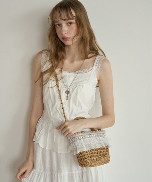 Birthday room(バースデイルーム)の「かごショルダーBAG/Woven Shoulder Bag(ショルダーバッグ・レディース・ベージュ/ブラウン・FREE)」の6枚目の写真