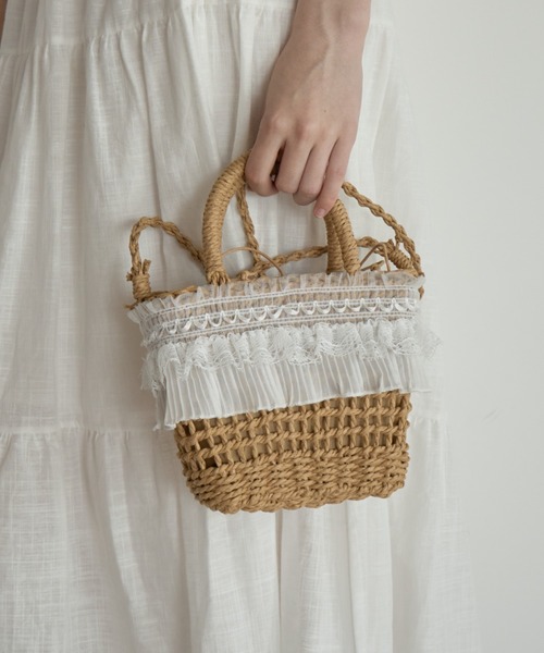 Birthday room(バースデイルーム)の「かごショルダーBAG/Woven Shoulder Bag(ショルダーバッグ・レディース・ベージュ/ブラウン・FREE)」の7枚目の写真