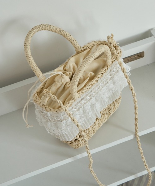 Birthday room(バースデイルーム)の「かごショルダーBAG/Woven Shoulder Bag(ショルダーバッグ・レディース・ベージュ/ブラウン・FREE)」の16枚目の写真