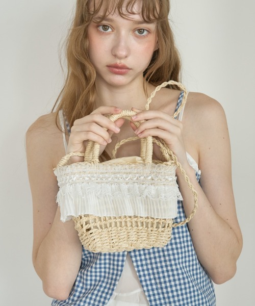 Birthday room(バースデイルーム)の「かごショルダーBAG/Woven Shoulder Bag(ショルダーバッグ・レディース・ベージュ/ブラウン・FREE)」の20枚目の写真