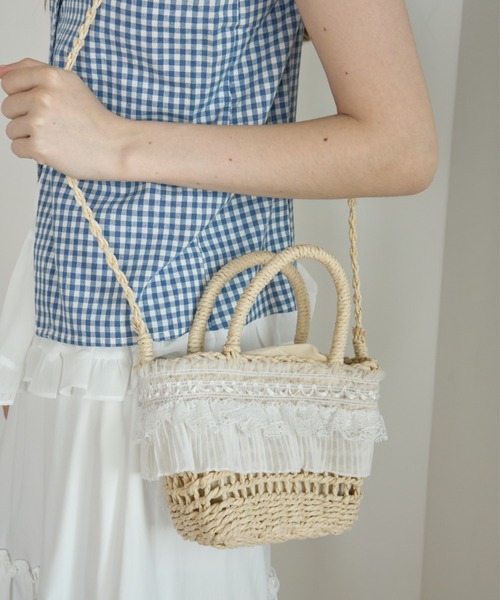 Birthday room(バースデイルーム)の「かごショルダーBAG/Woven Shoulder Bag(ショルダーバッグ・レディース・ベージュ/ブラウン・FREE)」の22枚目の写真
