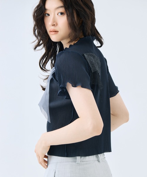 kotohayokozawa(コトハヨコザワ)の「【kotohayokozawa/コトハヨコザワ】《STUDIOUS別注》《WEB限定》シアーラメショートスリーブトップス(Tシャツ/カットソー・レディース・ピンク/ネイビー/ブルー/アイボリー・FREE)」の22枚目の写真