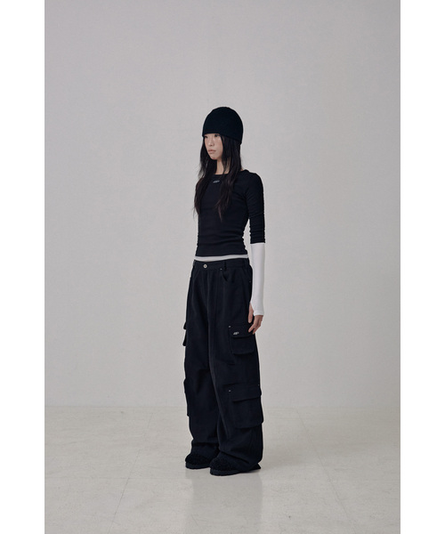 Brushed Fleece Cargo Wide Pants / Black（その他パンツ）｜41PRAY