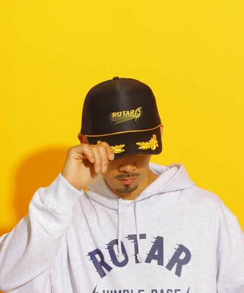 ROTAR(ローター)の「Lightning logo Mesh CAP(キャップ・メンズ・オリーブ×ブラック/ブラック×ゴールド/ブラック×ホワイト/ブラック・FREE)」の3枚目の写真