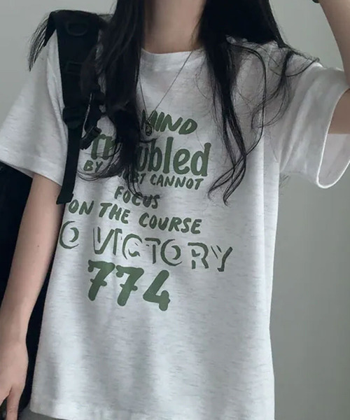 VIVID LADY(ビビッドレディー)の「ヴィンテージロゴ 半袖Tシャツ(Tシャツ/カットソー・レディース・ライトグレー/ライトベージュ/ワイン・FREE)」の11枚目の写真