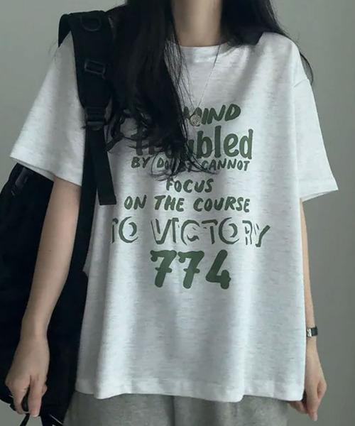 VIVID LADY(ビビッドレディー)の「ヴィンテージロゴ 半袖Tシャツ(Tシャツ/カットソー・レディース・ライトグレー/ライトベージュ/ワイン・FREE)」の12枚目の写真