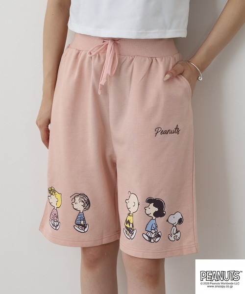 PEANUTS（ピーナッツ）の「PEANUTS WALK柄ミニ裏毛ハーフパンツ（その他パンツ・メンズ・チャコール/ピンクベージュ/オートミール・L/M/LL）」の16枚目の写真