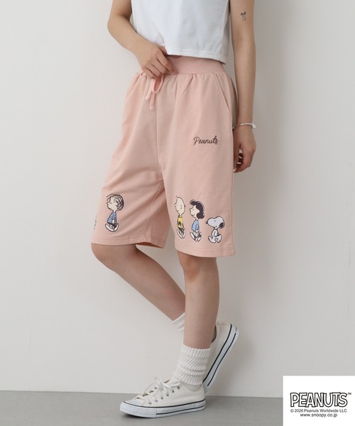 PEANUTS（ピーナッツ）の「PEANUTS WALK柄ミニ裏毛ハーフパンツ（その他パンツ・メンズ・チャコール/ピンクベージュ/オートミール・L/M/LL）」の18枚目の写真