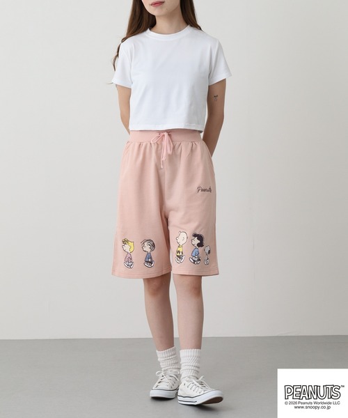 PEANUTS（ピーナッツ）の「PEANUTS WALK柄ミニ裏毛ハーフパンツ（その他パンツ・メンズ・チャコール/ピンクベージュ/オートミール・L/M/LL）」の20枚目の写真