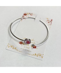 tone | 【popochi】和風 梅の花 レジン バングル|アクセサリー 着物 浴衣 和装 成人式 卒業式 ピンク シルバー(MA)(バングル/リストバンド)