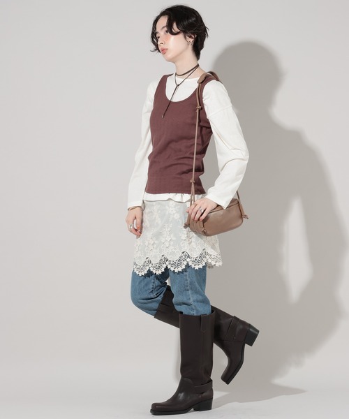 GEORGE'S(ジョージズ)の「UtilityロンT(Tシャツ/カットソー・レディース・レッド/グレー/ホワイト/ブラウン・FREE)」の7枚目の写真