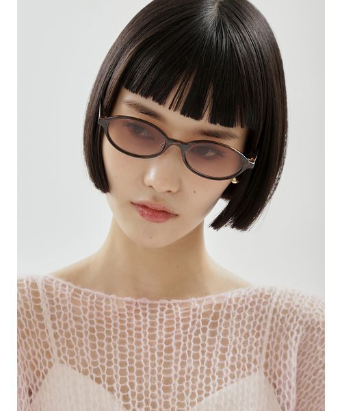 emmi(エミ)の「オーバルアイウエア(メガネ・レディース・ブラウン/ブラック・F)」の6枚目の写真