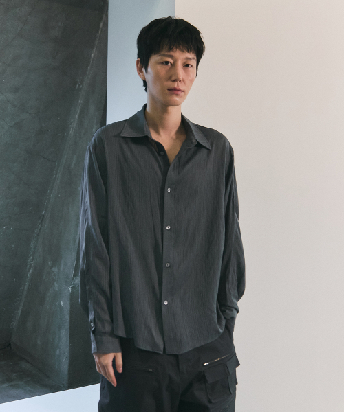 BLUESUNFLOWER（ブルーサンフラワー）の「ソフトシアシャツ[ブラック]（シャツ/ブラウス・メンズ・ブラック・MEDIUM/LARGE）」の10枚目の写真