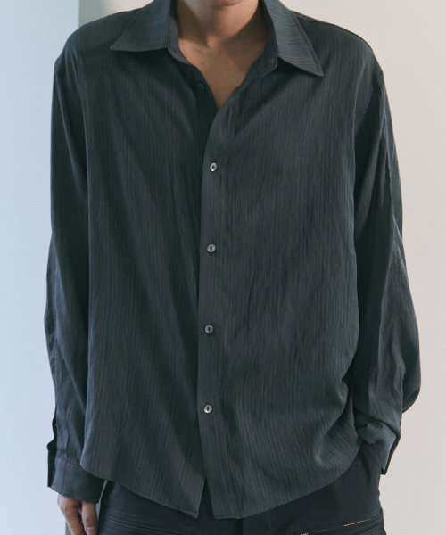 BLUESUNFLOWER（ブルーサンフラワー）の「ソフトシアシャツ[ブラック]（シャツ/ブラウス・メンズ・ブラック・MEDIUM/LARGE）」の12枚目の写真