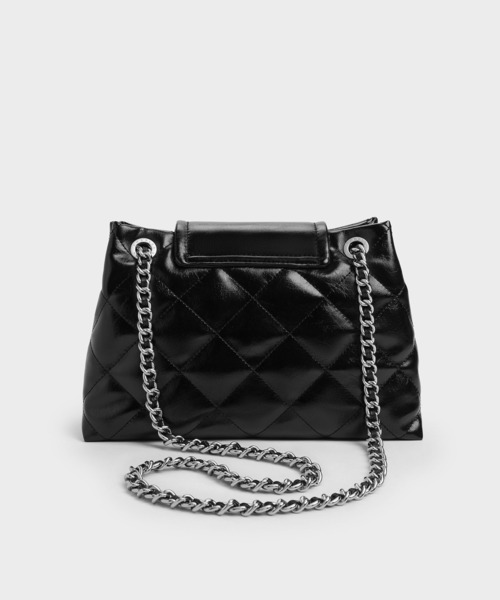 CHARLES & KEITH（チャールズ & キース）の「Apfra アップフラ キルト ショルダーバッグ（ショルダーバッグ・レディース・スミクロ・M）」の3枚目の写真