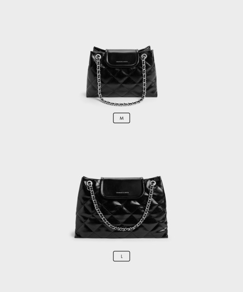 CHARLES & KEITH（チャールズ & キース）の「Apfra アップフラ キルト ショルダーバッグ（ショルダーバッグ・レディース・スミクロ・M）」の8枚目の写真