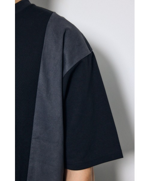 AZUL by moussy（アズールバイマウジー）の「異素材フェイクスエードトップス　半袖　夏服　秋服（Tシャツ/カットソー・メンズ・ブラウン/ブラック/ライトグレー・MEDIUM/LARGE）」の11枚目の写真