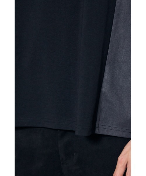 AZUL by moussy（アズールバイマウジー）の「異素材フェイクスエードトップス　半袖　夏服　秋服（Tシャツ/カットソー・メンズ・ブラウン/ブラック/ライトグレー・MEDIUM/LARGE）」の12枚目の写真