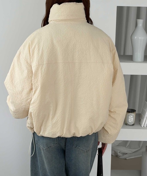GeeRA(ジーラ)の「サッカーチェック中わたブルゾン(ブルゾン・レディース・アイボリー/ブラウン・MEDIUM/LARGE)」の17枚目の写真
