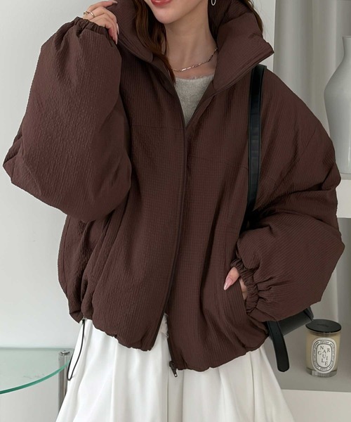 GeeRA(ジーラ)の「サッカーチェック中わたブルゾン(ブルゾン・レディース・アイボリー/ブラウン・MEDIUM/LARGE)」の20枚目の写真