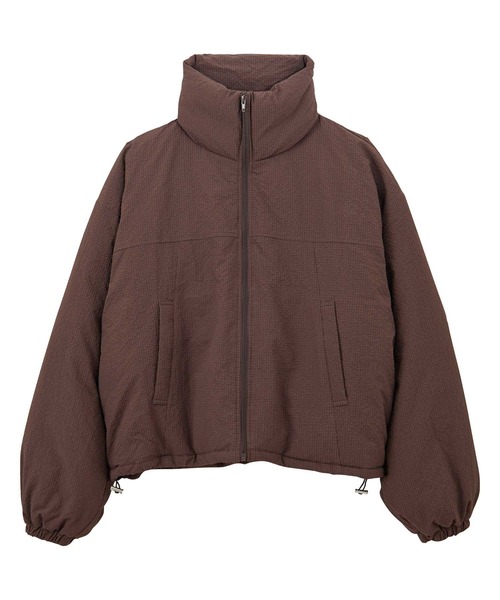 GeeRA(ジーラ)の「サッカーチェック中わたブルゾン(ブルゾン・レディース・アイボリー/ブラウン・MEDIUM/LARGE)」の8枚目の写真