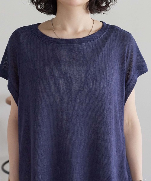 HEART MARKET（ハートマーケット）の「レイヤード透かしニットチュニック（Tシャツ/カットソー・レディース・ナチュラル/マスタード/ブラウン/ネイビー/ブラック・FREE）」の8枚目の写真