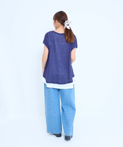 HEART MARKET（ハートマーケット）の「レイヤード透かしニットチュニック（Tシャツ/カットソー・レディース・ナチュラル/マスタード/ブラウン/ネイビー/ブラック・FREE）」の21枚目の写真