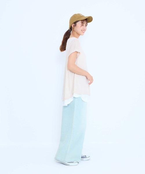 HEART MARKET（ハートマーケット）の「レイヤード透かしニットチュニック（Tシャツ/カットソー・レディース・ナチュラル/マスタード/ブラウン/ネイビー/ブラック・FREE）」の15枚目の写真