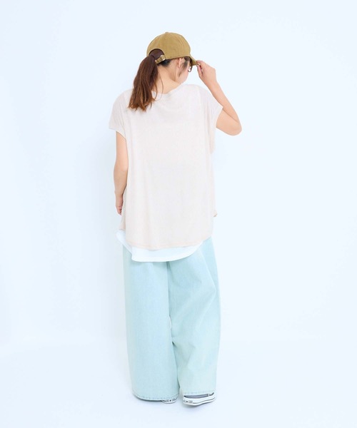 HEART MARKET（ハートマーケット）の「レイヤード透かしニットチュニック（Tシャツ/カットソー・レディース・ナチュラル/マスタード/ブラウン/ネイビー/ブラック・FREE）」の16枚目の写真