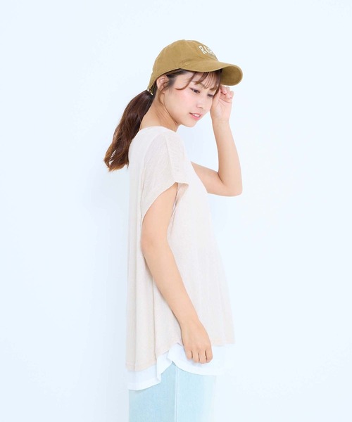 HEART MARKET（ハートマーケット）の「レイヤード透かしニットチュニック（Tシャツ/カットソー・レディース・ナチュラル/マスタード/ブラウン/ネイビー/ブラック・FREE）」の12枚目の写真
