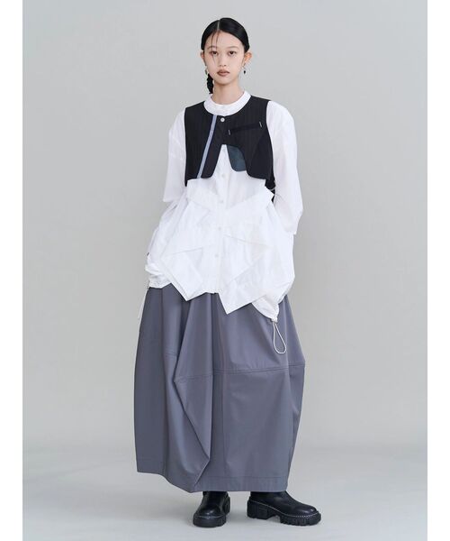 UN3D.(アンスリード)の「ASYMMETRY MIX VEST / アシンメトリーミックスベスト(その他トップス・レディース・グレー/その他1/ブラック・36/38)」の7枚目の写真