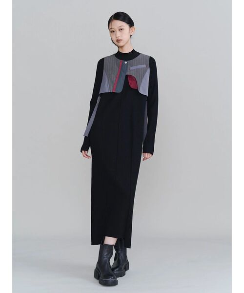UN3D.(アンスリード)の「ASYMMETRY MIX VEST / アシンメトリーミックスベスト(その他トップス・レディース・グレー/その他1/ブラック・36/38)」の6枚目の写真