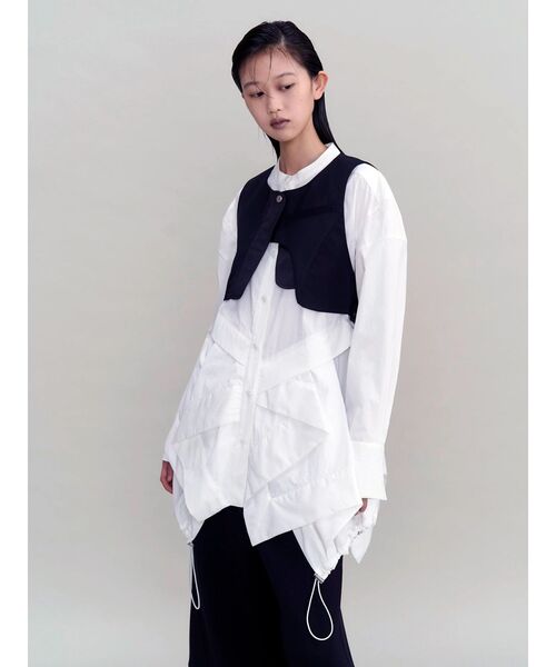 UN3D.(アンスリード)の「ASYMMETRY MIX VEST / アシンメトリーミックスベスト(その他トップス・レディース・グレー/その他1/ブラック・36/38)」の19枚目の写真