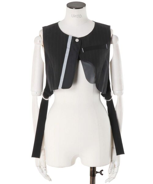 UN3D.(アンスリード)の「ASYMMETRY MIX VEST / アシンメトリーミックスベスト(その他トップス・レディース・グレー/その他1/ブラック・36/38)」の18枚目の写真