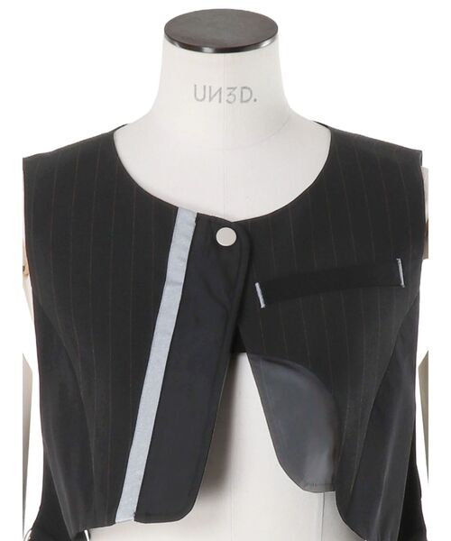 UN3D.(アンスリード)の「ASYMMETRY MIX VEST / アシンメトリーミックスベスト(その他トップス・レディース・グレー/その他1/ブラック・36/38)」の15枚目の写真
