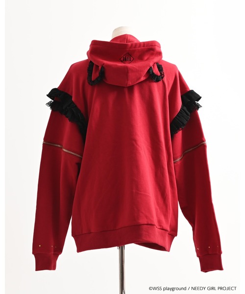 TRAVAS TOKYO(トラバス トウキョウ)の「【TRAVAS TOKYO×NEEDY GIRL OVERDOSE】猫耳ベルトフーディー(パーカー・レディース・ブラック/レッド・FREE)」の18枚目の写真