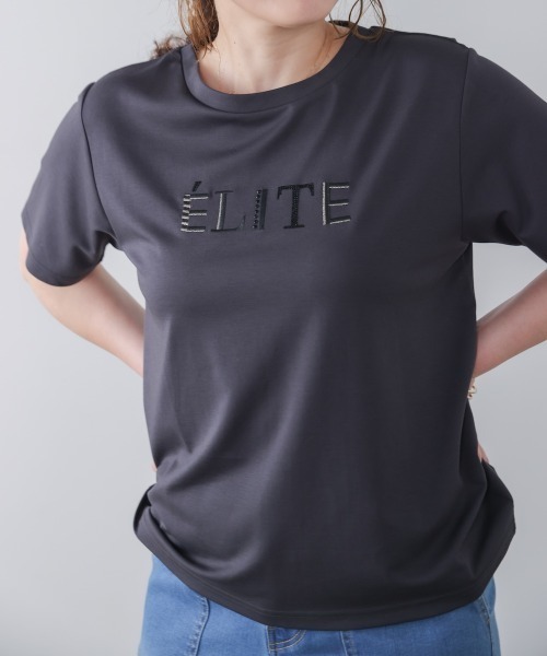 Bou Jeloud（ブージュルード）の「刺しゅうロゴＴ（Tシャツ/カットソー・レディース・ベージュ/ブラック/オフホワイト・FREE）」の3枚目の写真