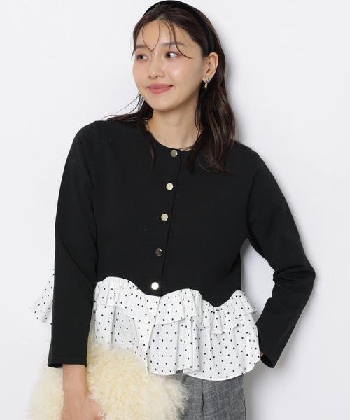 JUSGLITTY(ジャスグリッティー)の「長袖ペプラムカーデ(ニット/セーター・レディース・ブラック/ブラック系その他2/キャメル・2)」の17枚目の写真