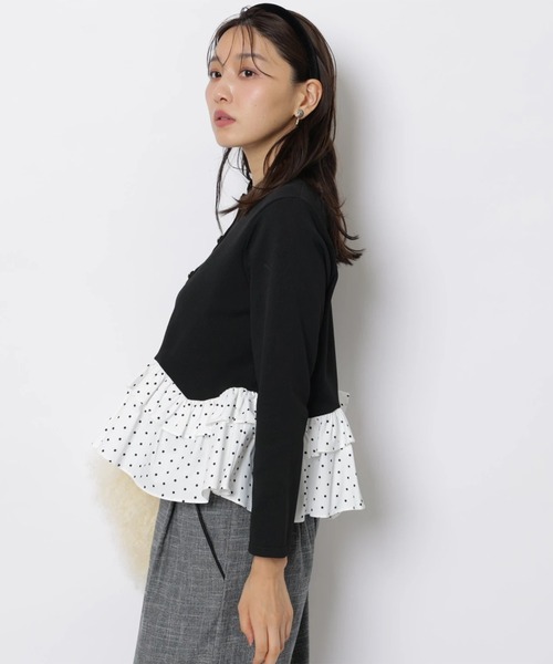 JUSGLITTY(ジャスグリッティー)の「長袖ペプラムカーデ(ニット/セーター・レディース・ブラック/ブラック系その他2/キャメル・2)」の18枚目の写真