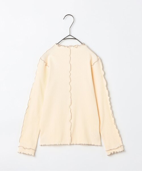 p.premier(ピードットプルミエ)の「イロチ買いしたいメロウリブトップス(Tシャツ/カットソー・キッズ・ブラック/グリーン/サックスブルー/パープル/ピンク/アイボリー/レッド・80/90/130/120/100/110/140)」の2枚目の写真