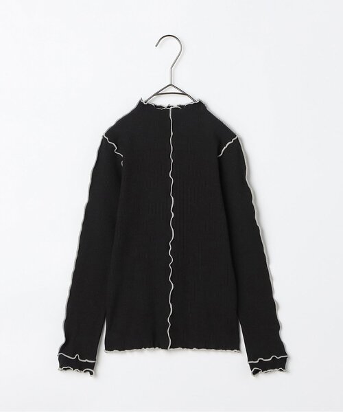p.premier(ピードットプルミエ)の「イロチ買いしたいメロウリブトップス(Tシャツ/カットソー・キッズ・ブラック/グリーン/サックスブルー/パープル/ピンク/アイボリー/レッド・80/90/130/120/100/110/140)」の3枚目の写真