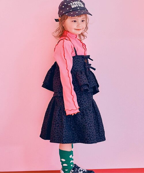 p.premier(ピードットプルミエ)の「イロチ買いしたいメロウリブトップス(Tシャツ/カットソー・キッズ・ブラック/グリーン/サックスブルー/パープル/ピンク/アイボリー/レッド・80/90/130/120/100/110/140)」の10枚目の写真