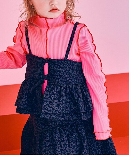 p.premier(ピードットプルミエ)の「イロチ買いしたいメロウリブトップス(Tシャツ/カットソー・キッズ・ブラック/グリーン/サックスブルー/パープル/ピンク/アイボリー/レッド・80/90/130/120/100/110/140)」の11枚目の写真