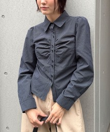 チェックシャーリングシャツ